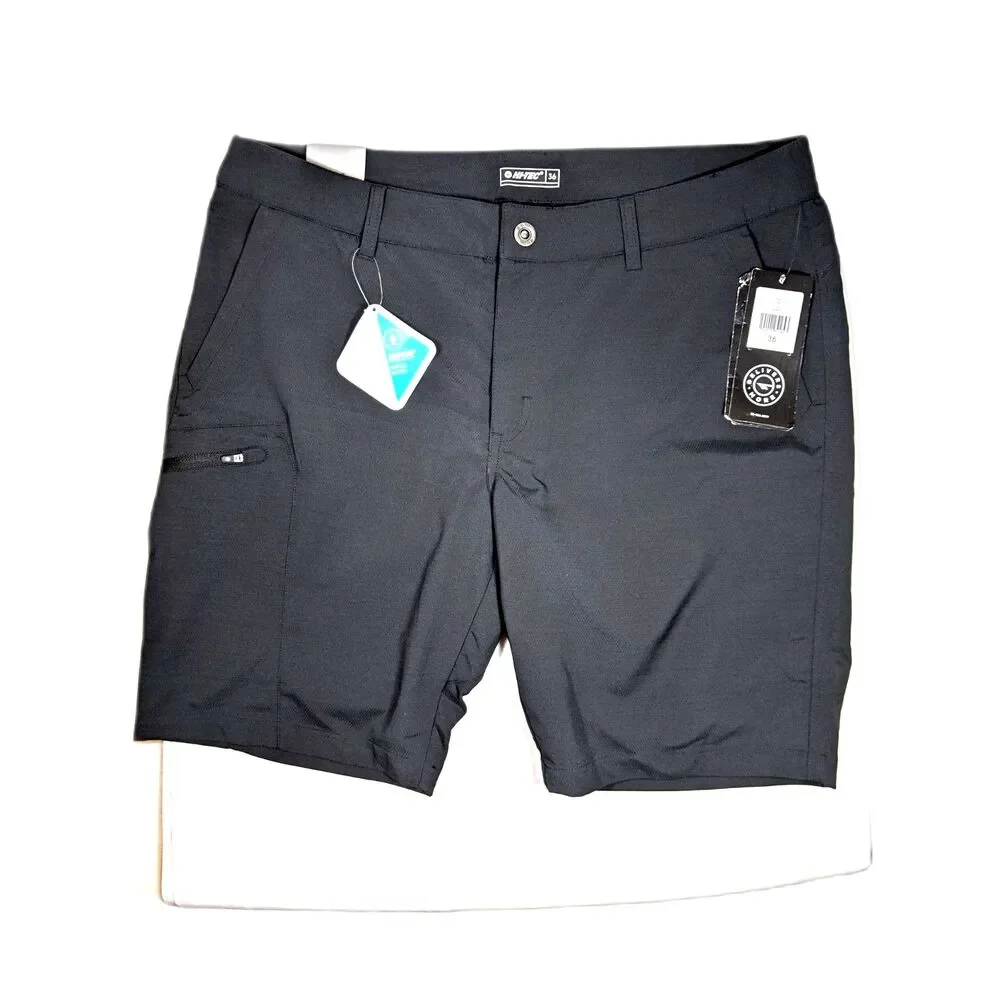 Hi-Tec Black Hiking Shorts Dri-Tec Flex Utility Rip Stop Gorpcore Preppy Sz 36
